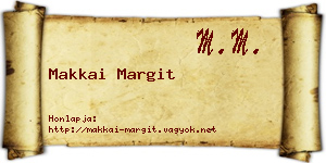 Makkai Margit névjegykártya